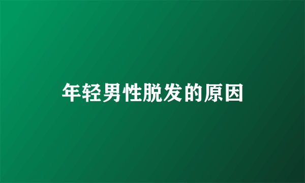 年轻男性脱发的原因
