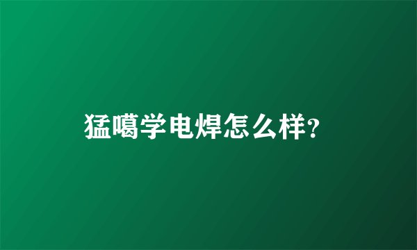 猛噶学电焊怎么样？