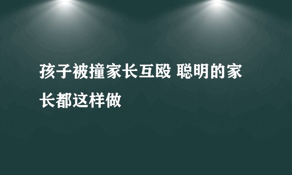 孩子被撞家长互殴 聪明的家长都这样做
