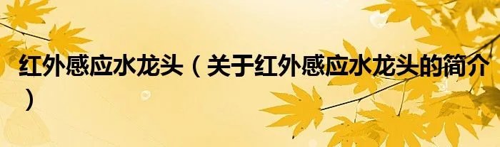 红外感应水龙头（关于红外感应水龙头的简介）
