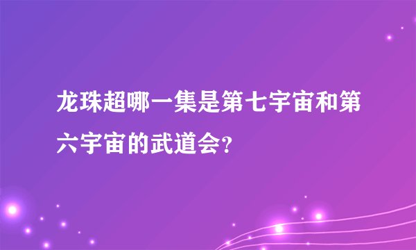 龙珠超哪一集是第七宇宙和第六宇宙的武道会？