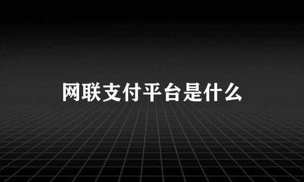 网联支付平台是什么