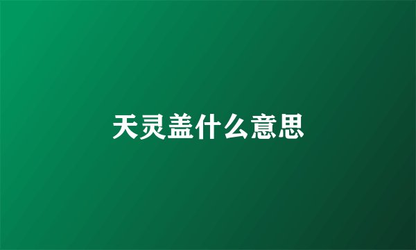 天灵盖什么意思