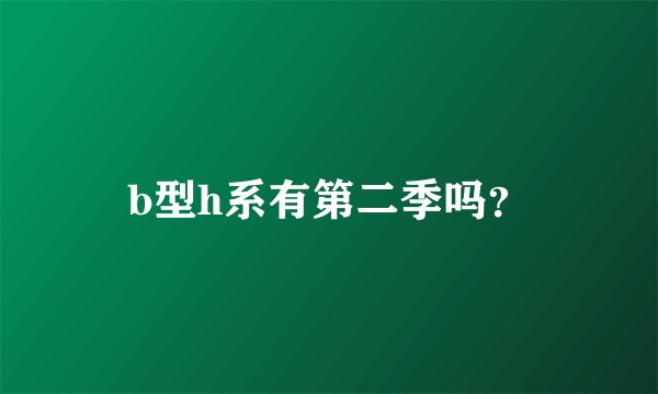b型h系有第二季吗?