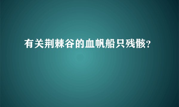 有关荆棘谷的血帆船只残骸？