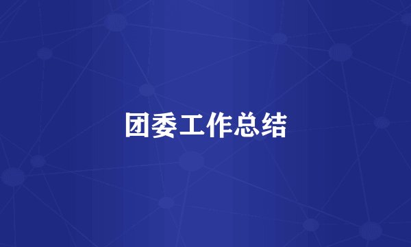 团委工作总结