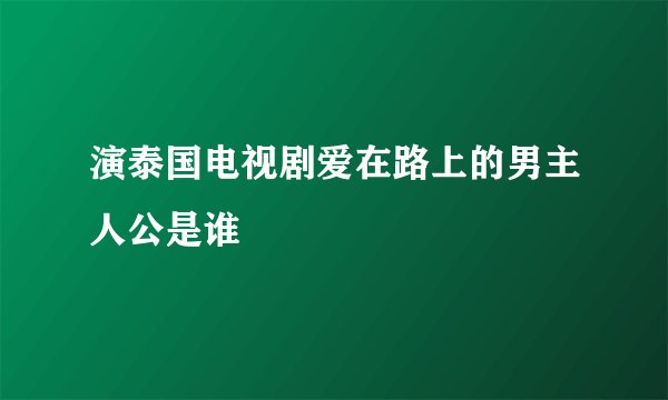 演泰国电视剧爱在路上的男主人公是谁