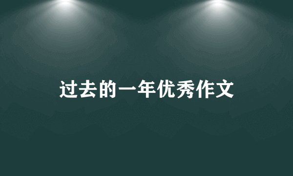 过去的一年优秀作文