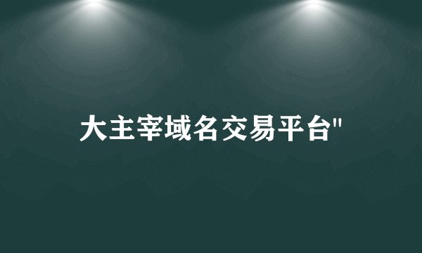 大主宰域名交易平台