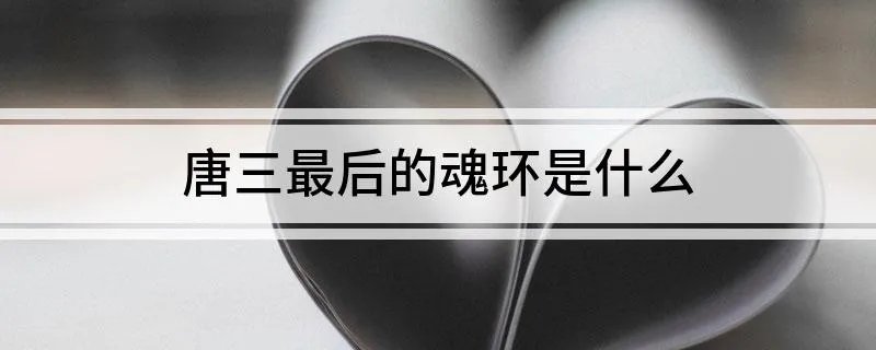 唐三最后的魂环是什么