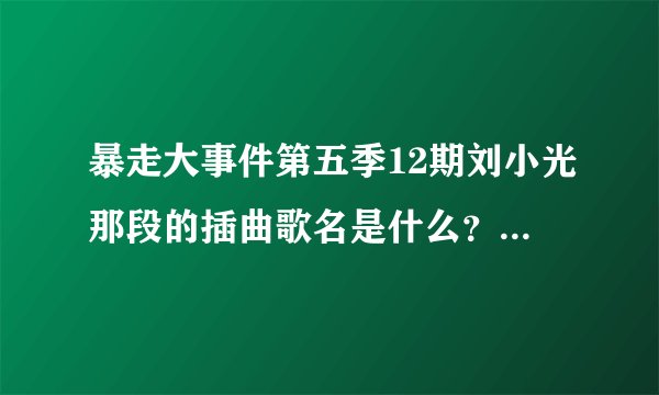 暴走大事件第五季12期刘小光那段的插曲歌名是什么？ 求解！