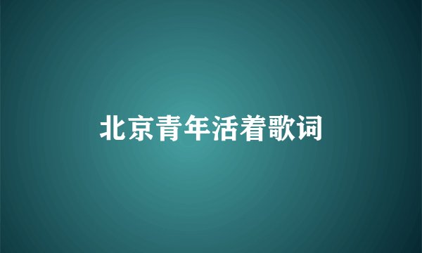 北京青年活着歌词