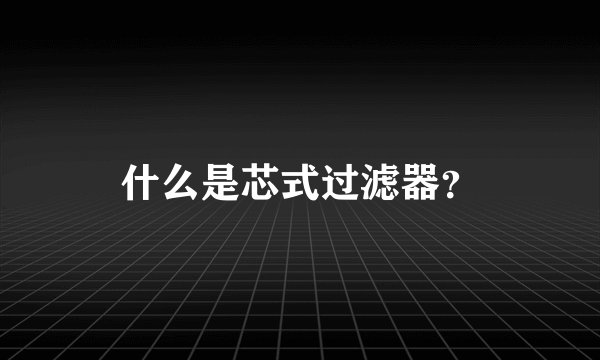 什么是芯式过滤器？