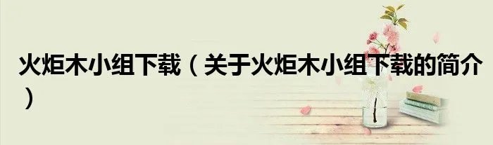 火炬木小组下载(关于火炬木小组下载的简介)