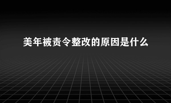 美年被责令整改的原因是什么