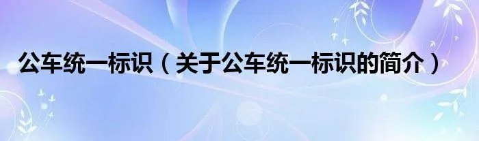 公车统一标识（关于公车统一标识的简介）