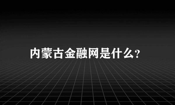 内蒙古金融网是什么?