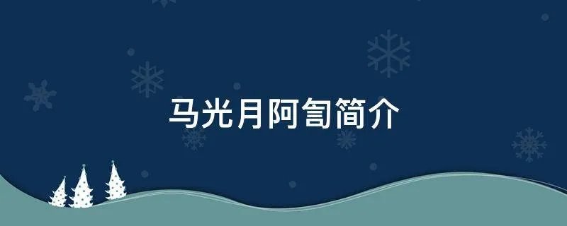 马光月阿訇简介