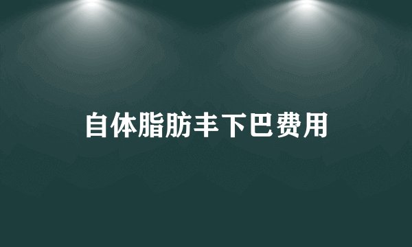 自体脂肪丰下巴费用