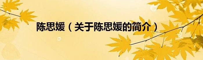 陈思媛（关于陈思媛的简介）