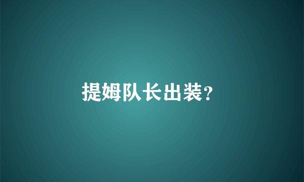 提姆队长出装？