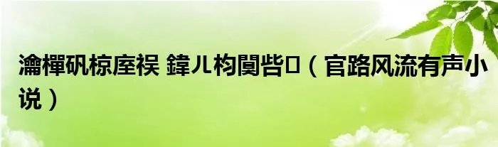 瀹樿矾椋庢祦 鍏ㄦ枃闃呰（官路风流有声小说）