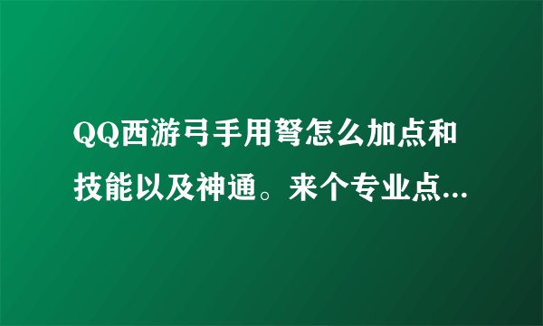 QQ西游弓手用弩怎么加点和技能以及神通。来个专业点的!本人45了!