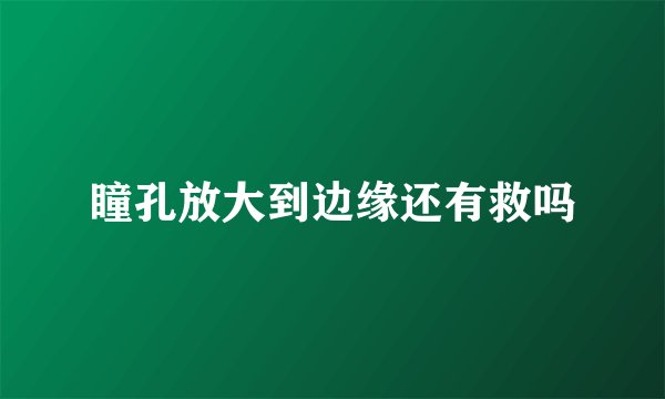 瞳孔放大到边缘还有救吗