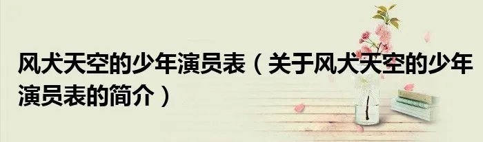 风犬天空的少年演员表（关于风犬天空的少年演员表的简介）