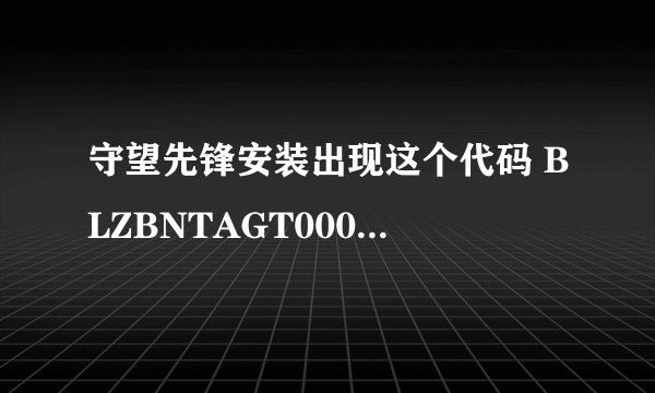 守望先锋安装出现这个代码 BLZBNTAGT000008A4 怎么解决