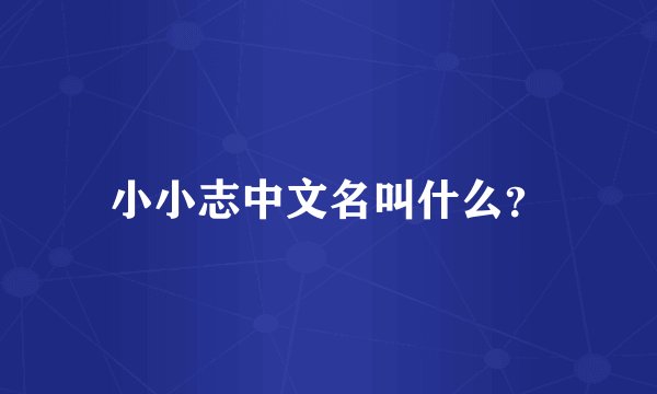 小小志中文名叫什么？