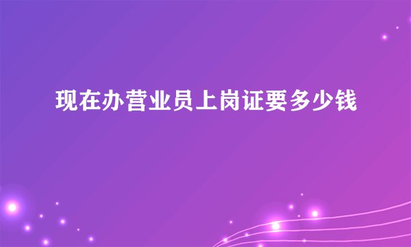 现在办营业员上岗证要多少钱
