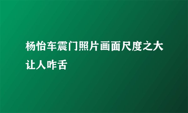 杨怡车震门照片画面尺度之大让人咋舌