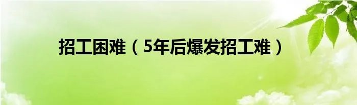 招工困难（5年后爆发招工难）