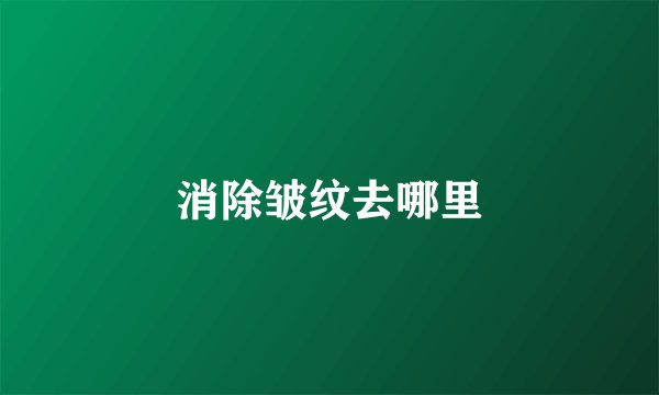 消除皱纹去哪里