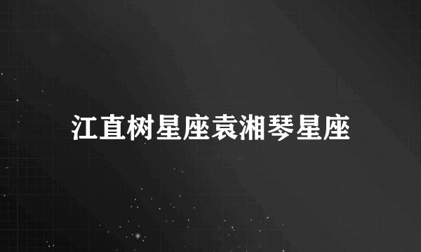 江直树星座袁湘琴星座