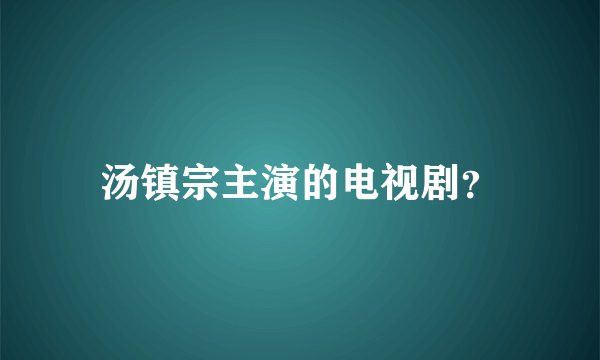 汤镇宗主演的电视剧?