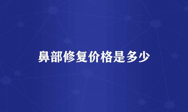 鼻部修复价格是多少
