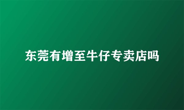 东莞有增至牛仔专卖店吗