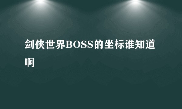 剑侠世界BOSS的坐标谁知道啊