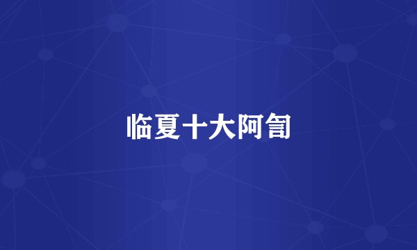 临夏十大阿訇