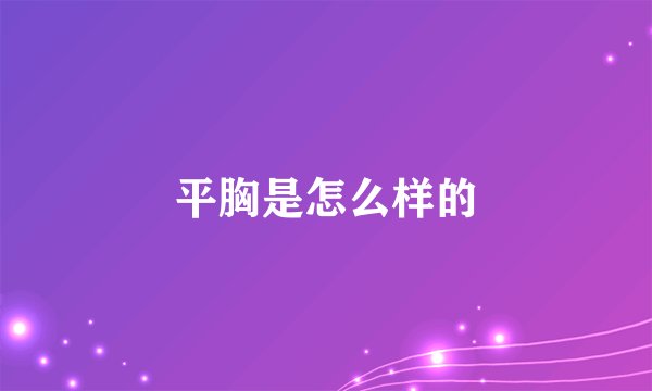 平胸是怎么样的