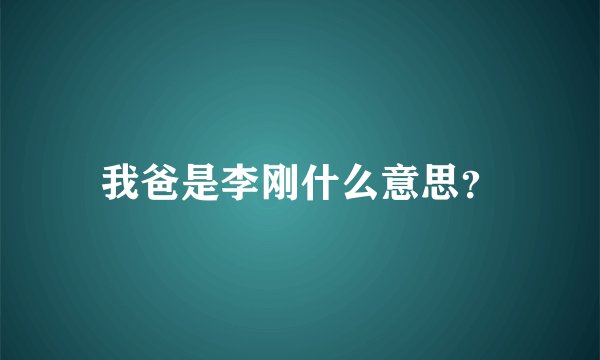 我爸是李刚什么意思?