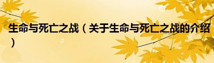 生命与死亡之战（关于生命与死亡之战的介绍）