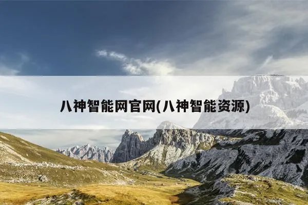 八神智能网官网(八神智能资源)