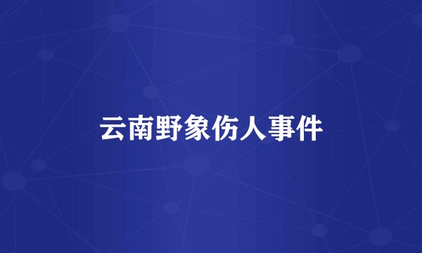 云南野象伤人事件
