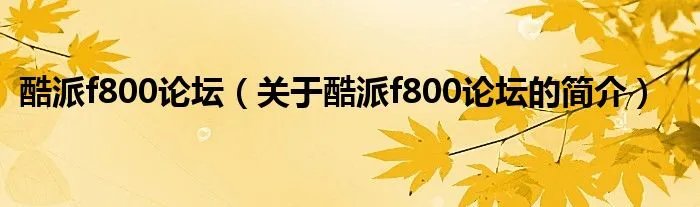酷派f800论坛（关于酷派f800论坛的简介）