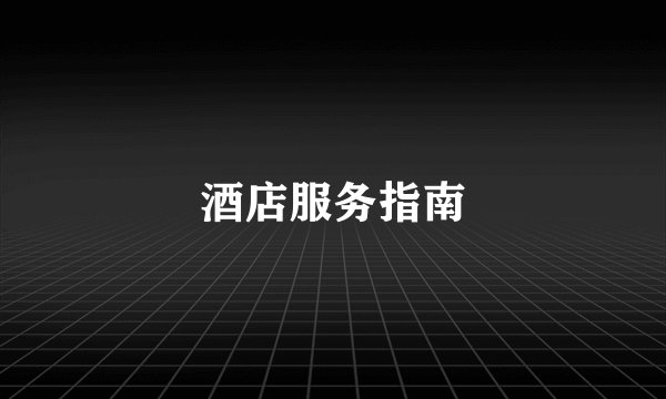 酒店服务指南