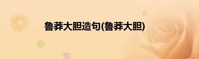 鲁莽大胆造句(鲁莽大胆)
