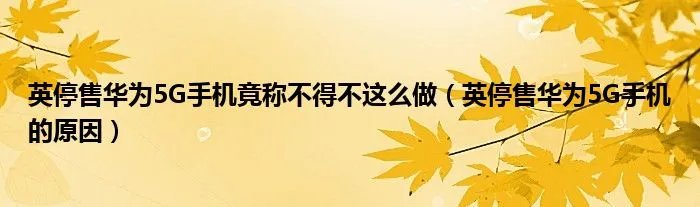 英停售华为5G手机竟称不得不这么做（英停售华为5G手机的原因）